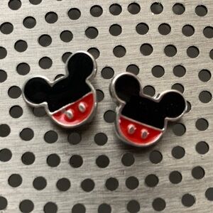 1712 Disney Black and Red Mickey Mouse Earrings
